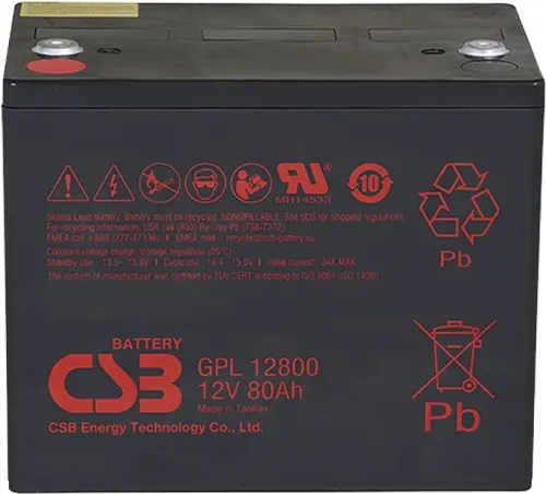 Батарея для ИБП CSB GPL12800 12В 80Ач Батарея для ИБП CSB GPL12800 12В 80Ач