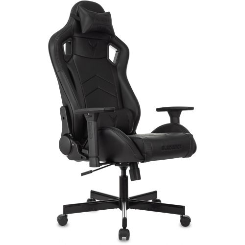 Кресло игровое Knight Gladiator черный экокожа с подголов. крестов. металл (KNIGHT GLADIATOR B) Кресло игровое Knight Gladiator черный экокожа с подголов. крестов. металл (KNIGHT GLADIATOR B)