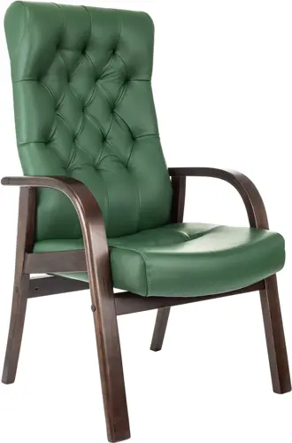 Кресло Бюрократ T-9928WALNUT-CF зеленый кожа на ножках дерево (T-9928WALNUT-CF/GN) Кресло Бюрократ T-9928WALNUT-CF зеленый кожа на ножках дерево (T-9928WALNUT-CF/GN)