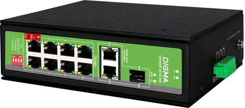  Digma DSP408F-2G1S-300 (L2) 8x100/ 2x1/ 1SFP 8PoE 8PoE+ 1PoE++ 300W  (DSP408F-2G1S-300)