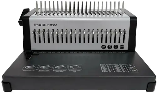 Переплетчик Office Kit B2130E A4/перф.35л.сшив/макс.500л./пластик.пруж. (6-51мм)/электр. (B2130E) Переплетчик Office Kit B2130E A4/перф.35л.сшив/макс.500л./пластик.пруж. (6-51мм)/электр. (B2130E)