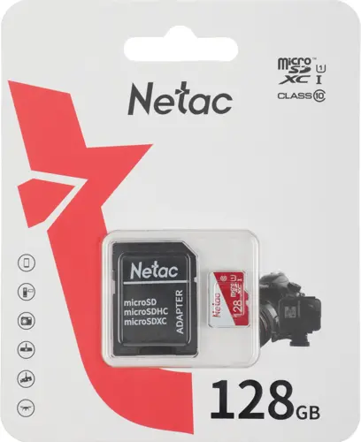   microSDXC 128GB Netac NT02P500ECO-128G-R P500 Eco + adapter (NT02P500ECO-128G-R)
