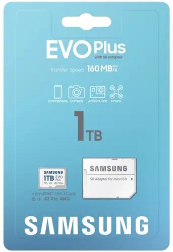   microSDXC 1TB Samsung MB-MC1T0SA EVO Plus V30 A2 + adapter (MB-MC1T0SA)