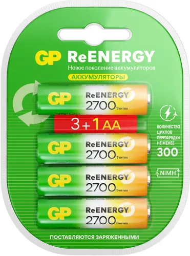 ����������� GP 270AAHC3/1RGY-2CRCB4 32/320 AA NiMH 2700mAh (�����:3+1) (4��) (270AAHC3/1RGY-2CRCB4 32/320)