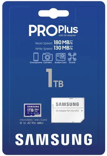   microSDXC 1TB Samsung MB-MD1T0SA Pro PLUS V30 A2 + adapter (MB-MD1T0SA)
