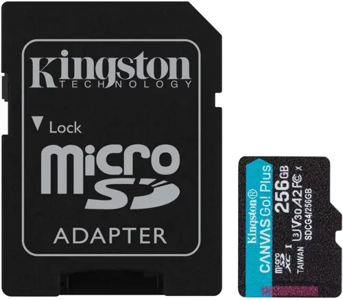   microSDXC 256GB Kingston SDCG4/256GB Canvas Go! Plus A2 + adapter (SDCG4/256GB)