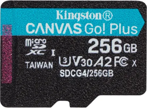   microSDXC 256GB Kingston SDCG4/256GBSP Canvas Go! Plus V10 A2 w/o adapter (SDCG4/256GBSP)