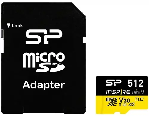   microSDXC 512GB Silicon Power SP512GBSTXLA2V1NSP Inspire V10 A2 + adapter (SP512GBSTXLA2V1NSP)