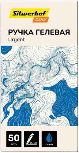 Ручка гелев. Silwerhof Daily Urgent d=0.7мм син. черн. кор.карт. сменный стержень линия 0.5мм резин. манжета (упаковка 50 шт.) Ручка гелев. Silwerhof Daily Urgent d=0.7мм син. черн. кор.карт. сменный стержень линия 0.5мм резин. манжета (упаковка 50 шт.)