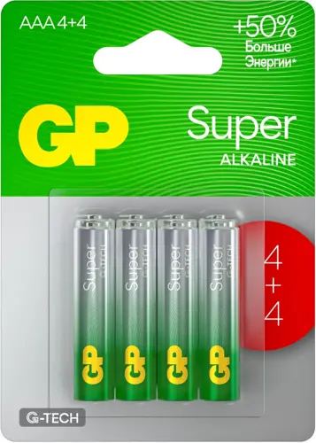 ������� GP Super Alkaline G-Tech 24� AAA 1000mAh (8��) (24AA214/4-2CRSBC8) (�������� 8 ��.)