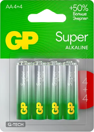 ������� GP Super Alkaline G-Tech 15� AA (8��) (GP 15AA214/4-2CRSBC8) (�������� 8 ��.)