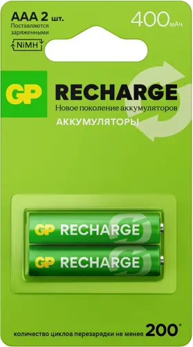 ����������� GP Smart Energy 40AAAHCV-2CRSBC2 AAA NiMH 400mAh (2��) (GP 40AAAHCV-2CRSBC2 16/96) (�������� 8 ��.)