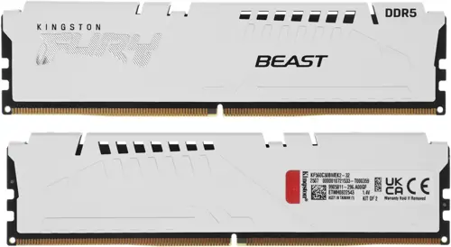 ������ DDR5 2x16GB 6000MHz Kingston KF560C30BWEK2-32 Fury Beast RTL Gaming PC5-48000 CL30 DIMM 288-pin 1.4� kit single rank � ���������� Ret (KF560C30BWEK2-32)