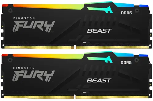 ������ DDR5 2x16GB 6400MHz Kingston KF564C32BBEAK2-32 Fury Beast RGB RTL Gaming PC5-51200 CL32 DIMM 288-pin 1.4� kit single rank � ���������� Ret (KF564C32BBEAK2-32)