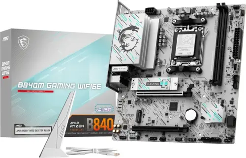 ����������� ����� MSI B840M GAMING PLUS WIFI6E Socket AM5 AMD B840 4xDDR5 mATX AC`97 8ch(7.1) 2.5Gg RAID+HDMI (B840M GAMING PLUS WIFI6E)