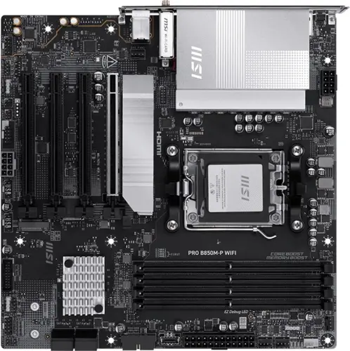 ����������� ����� MSI PRO B850M-P WIFI Socket AM5 AMD B850 4xDDR5 mATX AC`97 8ch(7.1) 5Gigabit RAID+HDMI+DP (PRO B850M-P WIFI)