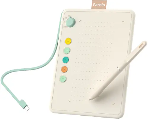 Графический планшет Parblo Ninos Q USB Type-C кремовый (NINOS Q) Графический планшет Parblo Ninos Q USB Type-C кремовый (NINOS Q)