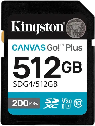   SDXC 512GB Kingston SDG4/512GB Canvas Go! Plus V30 w/o adapter (SDG4/512GB)