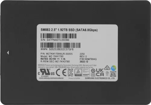 ���������� SSD Samsung SATA-III 1.92TB MZ7KH1T9HAJR-00005 SM883 2.5