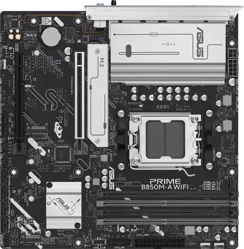 ����������� ����� Asus PRIME B850M-A WIFI Socket AM5 AMD B850 4xDDR5 mATX AC`97 8ch(7.1) 2.5Gg RAID+VGA+HDMI+DP (PRIME B850M-A WIFI)