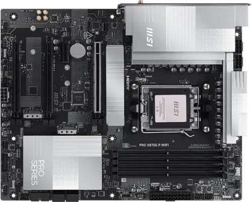 ����������� ����� MSI PRO X870E-P WIFI Socket AM5 AMD X870E 4xDDR5 ATX AC`97 8ch(7.1) 5Gigabit RAID+HDMI (PRO X870E-P WIFI)