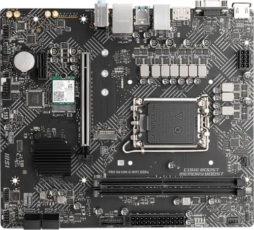   MSI PRO H610M-G WIFI DDR4 Soc-1700 Intel H610 2xDDR4 mATX AC`97 8ch(7.1) GbLAN+VGA+HDMI+DP (PRO H610M-G WIFI DDR4)