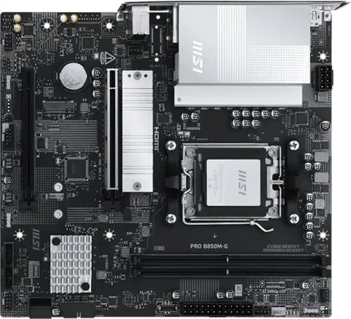 ����������� ����� MSI PRO B850M-G Socket AM5 AMD B850 2xDDR5 mATX AC`97 8ch(7.1) 5Gigabit RAID+HDMI+DP (PRO B850M-G)
