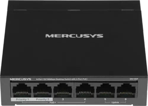 ���������� Mercusys MS106P (L2) 6x100����/� 4PoE+ 67W ������������� (MS106P)