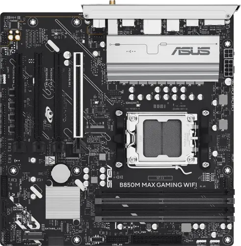 ����������� ����� Asus B850M MAX GAMING WIFI Socket AM5 AMD B850 4xDDR5 mATX AC`97 8ch(7.1) GbLAN RAID+HDMI+DP (B850M MAX GAMING WIFI)