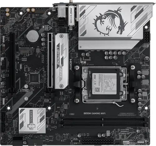 ����������� ����� MSI B850M GAMING WIFI Socket AM5 AMD B850 2xDDR5 mATX AC`97 8ch(7.1) 2.5Gg RAID+HDMI+DP (B850M GAMING WIFI)