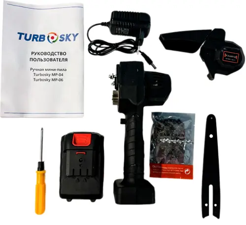 Цепная пила Turbosky MP-06 аккум. 550Вт 0.74л.с. дл.шины:7.8 Цепная пила Turbosky MP-06 аккум. 550Вт 0.74л.с. дл.шины:7.8