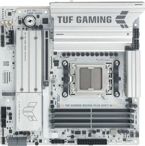 ����������� ����� Asus TUF GAMING B850M-PLUS WIFI7 W Socket AM5 AMD B850 4xDDR5 mATX AC`97 8ch(7.1) 2.5Gg RAID+HDMI+DP (TUF GAMING B850M-PLUS WIFI7 W)
