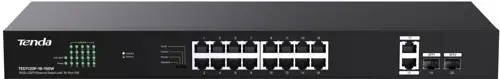 ���������� Tenda TEG1120P-16-150W (L2) 16x1����/� 2SFP 16PoE 135W ������������� (TEG1120P-16-150W)