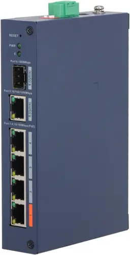 ���������� Dahua DH-CHS4106-4ET-60 (L2) 4x100����/� 1x1����/� 1SFP 4PoE 60W ����������� (DH-CHS4106-4ET-60)