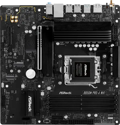 ����������� ����� Asrock B850M PRO-A WIFI Socket AM5 AMD B850 4xDDR5 mATX AC`97 8ch(7.1) 2.5Gg RAID+HDMI+DP (B850M PRO-A WIFI)