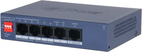 Коммутатор Dahua DH-CS4005-4ET1GT-36 (L2) 4x100Мбит/с 1x1Гбит/с 4PoE управляемый (DH-CS4005-4ET1GT-36) Коммутатор Dahua DH-CS4005-4ET1GT-36 (L2) 4x100Мбит/с 1x1Гбит/с 4PoE управляемый (DH-CS4005-4ET1GT-36)