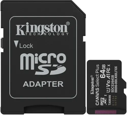 ���� ����� microSDXC 64GB Kingston SDCS3/64GB Canvas Select Plus V10 A1 + adapter (SDCS3/64GB)