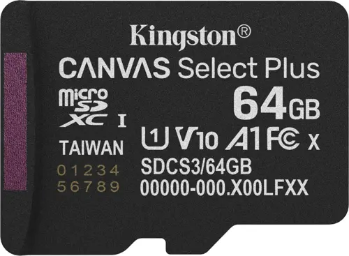 Флеш карта microSDXC 64GB Kingston SDCS3/64GBSP Canvas Select Plus V10 A1 w/o adapter (SDCS3/64GBSP) Флеш карта microSDXC 64GB Kingston SDCS3/64GBSP Canvas Select Plus V10 A1 w/o adapter (SDCS3/64GBSP)