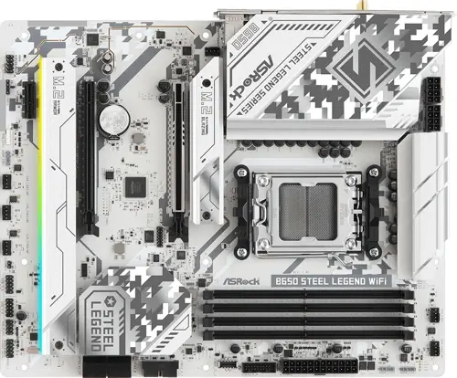 ����������� ����� Asrock B650 STEEL LEGEND WIFI Socket AM5 AMD B650 4xDDR5 ATX AC`97 8ch(7.1) 2.5Gg RAID+HDMI+DP (B650 STEEL LEGEND WIFI)