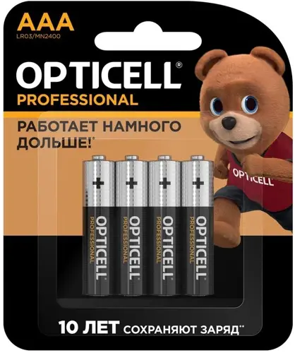 Батарея Opticell Professional LR03 AAA (4шт) блистер (6052002) (упаковка 12 шт.) Батарея Opticell Professional LR03 AAA (4шт) блистер (6052002) (упаковка 12 шт.)