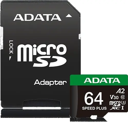 ���� ����� microSDXC 64GB A-Data UD64GUI3V30A2SP-RA1 Speed Plus V30 A2 + adapter (UD64GUI3V30A2SP-RA1)