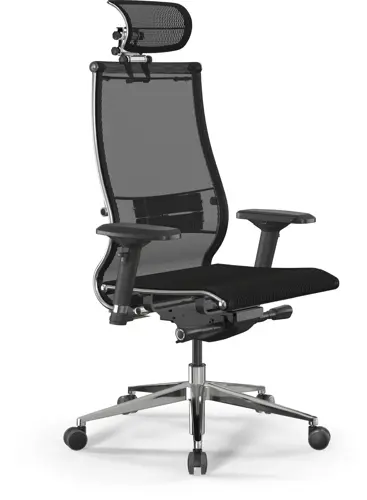 МЕТТА Кресло Метта Samurai S-3 черный сиденье черный сетка с подголов. крестов. металл хром (Z1D.3.15.109) МЕТТА Кресло Метта Samurai S-3 черный сиденье черный сетка с подголов. крестов. металл хром (Z1D.3.15.109)