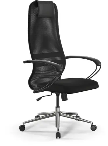 МЕТТА Кресло Метта SU-B-8 черный сиденье черный сетка/ткань с подголов. крестов. металл хром (ZDA.12.1.2A2) МЕТТА Кресло Метта SU-B-8 черный сиденье черный сетка/ткань с подголов. крестов. металл хром (ZDA.12.1.2A2)