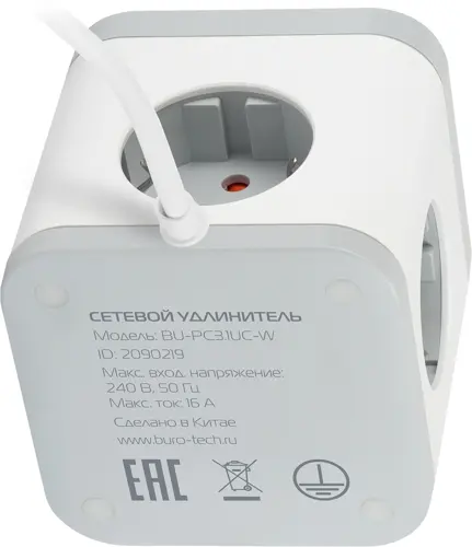 Сетевой удлинитель Buro BU-PC3.1UС-W 1.5м (3 розетки) белый (коробка) (BU-PC3.1UС-W) Сетевой удлинитель Buro BU-PC3.1UС-W 1.5м (3 розетки) белый (коробка) (BU-PC3.1UС-W)