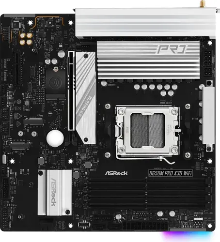����������� ����� Asrock B650M PRO X3D WIFI Socket AM5 AMD B650 4xDDR5 mATX AC`97 8ch(7.1) 2.5Gg RAID+HDMI+DP (B650M PRO X3D WIFI)