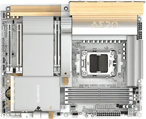 ����������� ����� Gigabyte X870E AERO X3D WOOD Socket AM5 AMD X870E 4xDDR5 ATX AC`97 8ch(7.1) 2x5Gg RAID+HDMI (X870E AERO X3D WOOD)