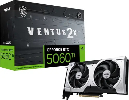 ���������� MSI PCI-E 5.0 RTX 5060 TI 8G VENTUS 2X PLUS NVIDIA GeForce RTX 5060TI 8Gb 128bit GDDR7 2572/28000 HDMIx1 DPx3 HDCP Ret (RTX 5060 TI 8G VENTUS 2X PLUS)