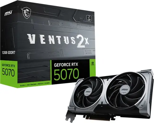 ���������� MSI PCI-E 5.0 RTX 5070 12G VENTUS 2X NVIDIA GeForce RTX 5070 12Gb 192bit GDDR7 2512/28000 HDMIx1 DPx3 HDCP Ret (RTX 5070 12G VENTUS 2X)