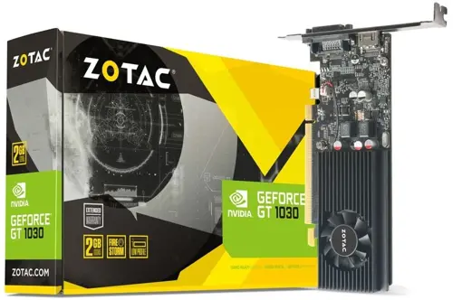 Видеокарта Zotac PCI-E 3.0 1030 2GB LP GDDR5 NVIDIA GeForce GT 1030 2Gb 64bit GDDR5 1227/6000 HDMIx1 HDCP Ret low profile (ZT-P10300A-10L) Видеокарта Zotac PCI-E 3.0 1030 2GB LP GDDR5 NVIDIA GeForce GT 1030 2Gb 64bit GDDR5 1227/6000 HDMIx1 HDCP Ret low profile (ZT-P10300A-10L)