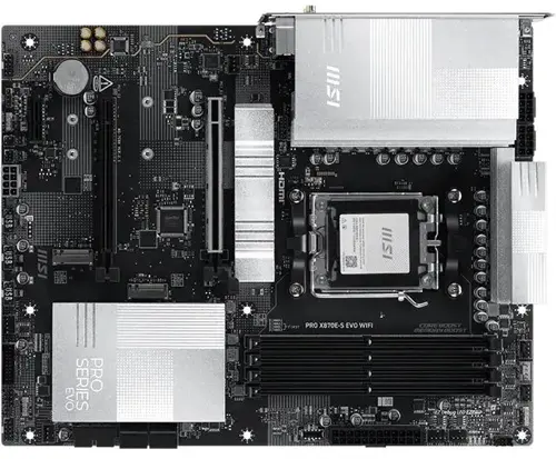 ����������� ����� MSI PRO X870E-S EVO WIFI Socket AM5 AMD X870E 4xDDR5 ATX AC`97 8ch(7.1) 5Gigabit RAID+HDMI (PRO X870E-S EVO WIFI)